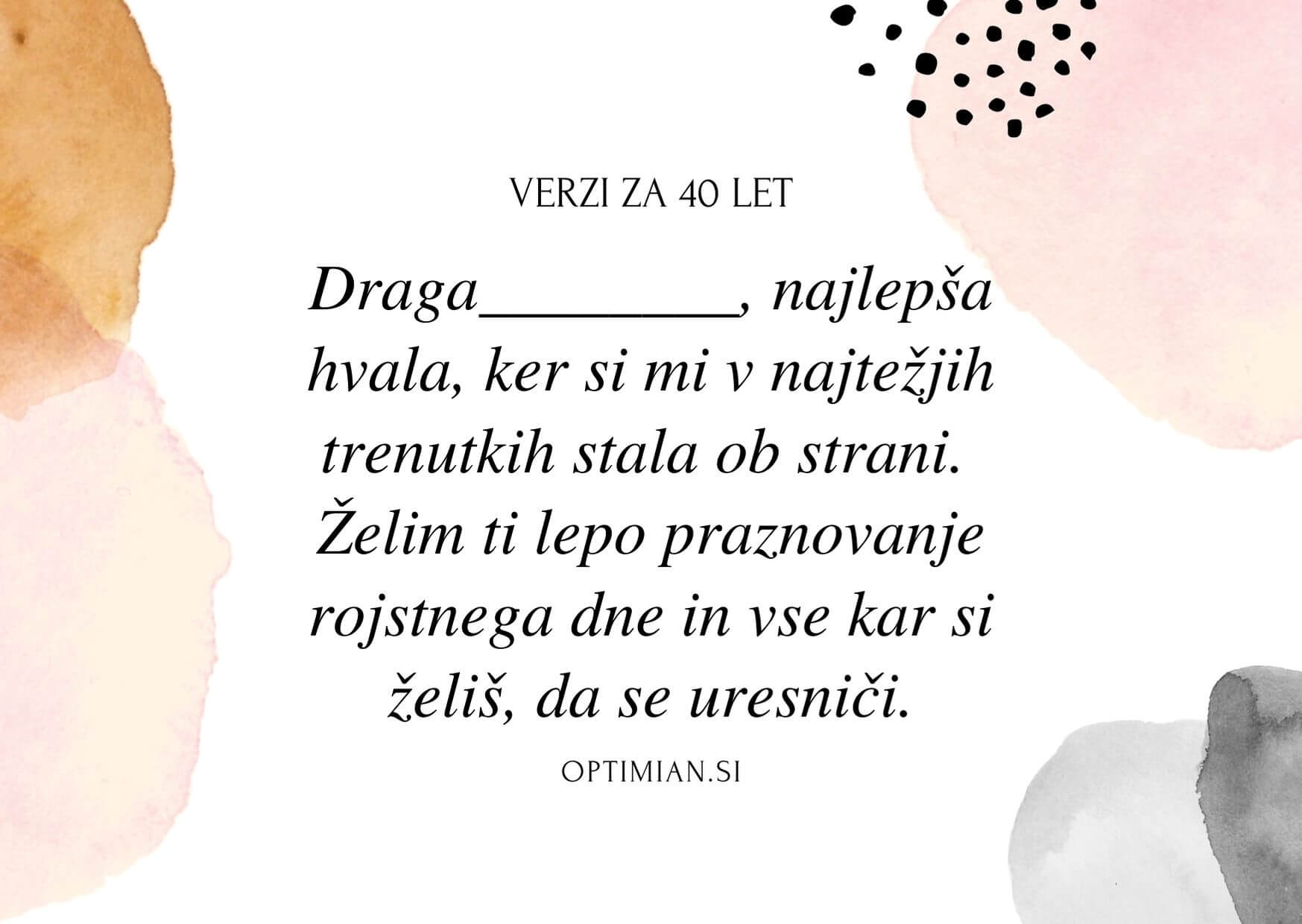 Najlepši verzi in misli za 40 let - Optimian.si