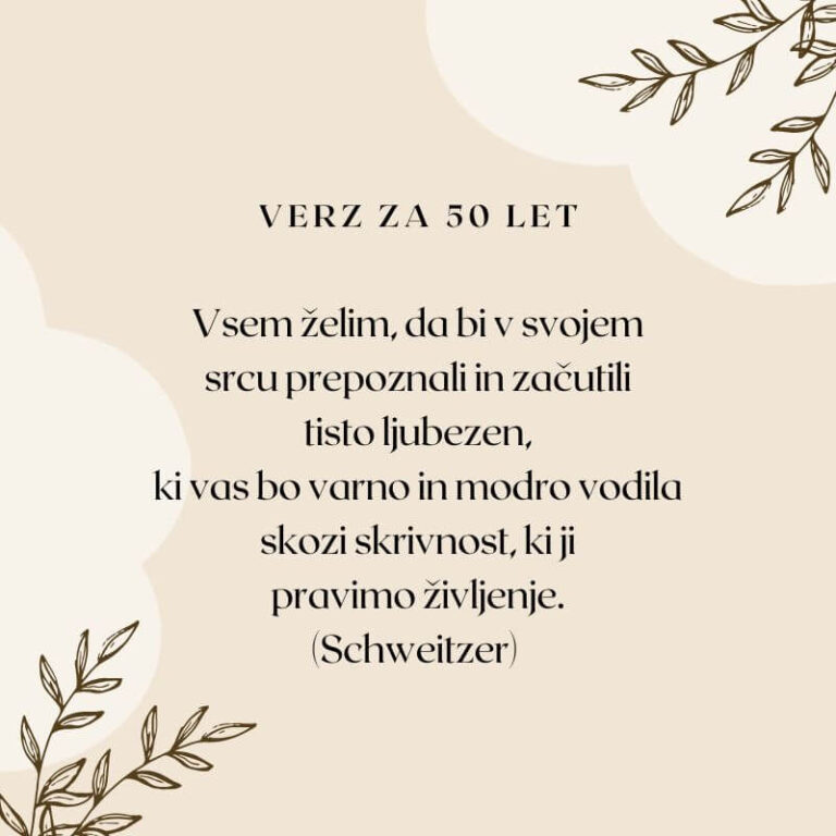 Najlepši verzi in misli za 50 let (Abrahama) - Optimian.si